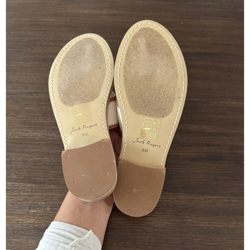 Jack Rogers Anchor Thong Sandals Women’s Size 8 Leather Canvas Flats Resort - Picture 8 of 8